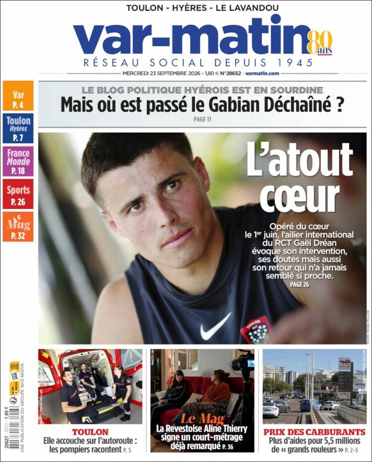 Portada de Var-Matin (Francia)