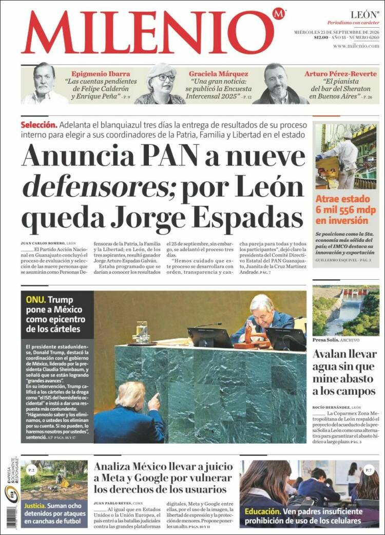 Portada de Milenio de León (M&eacute;xico)