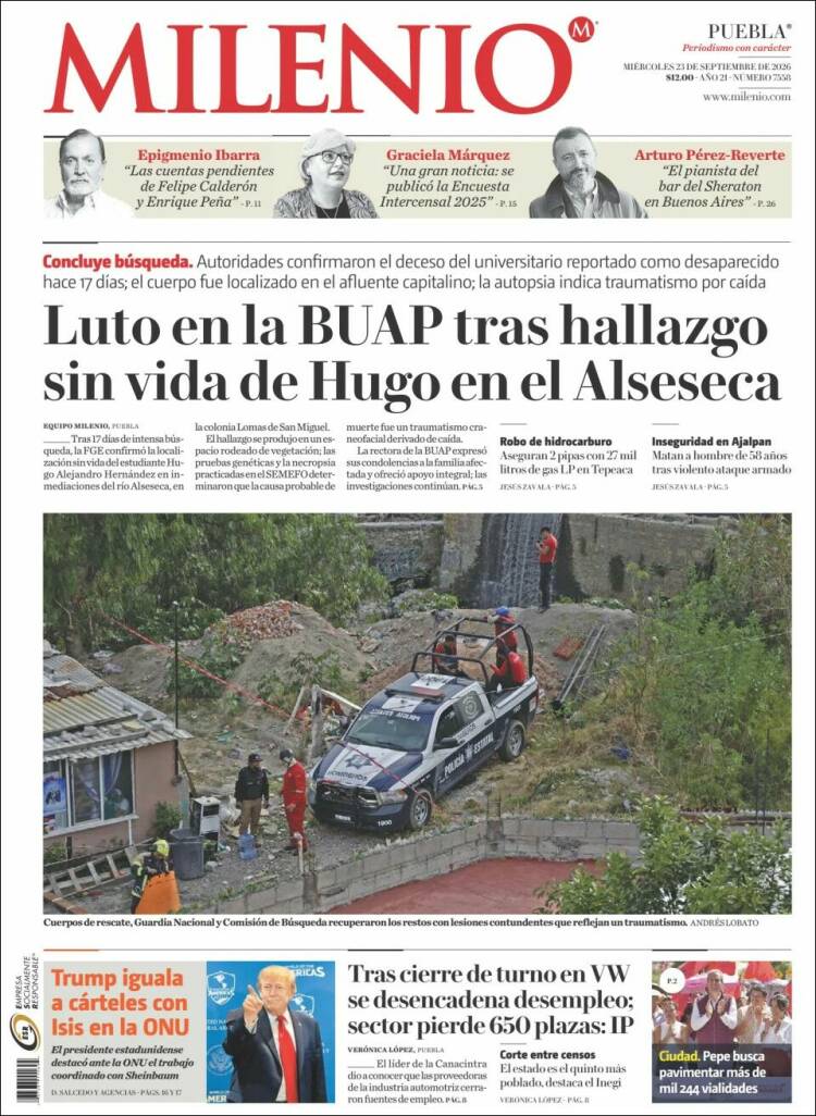 Portada de Milenio de Puebla (M&eacute;xico)