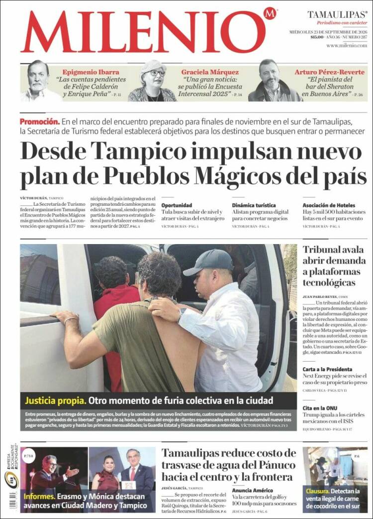 Portada de Milenio - Tamaulipas (M&eacute;xico)