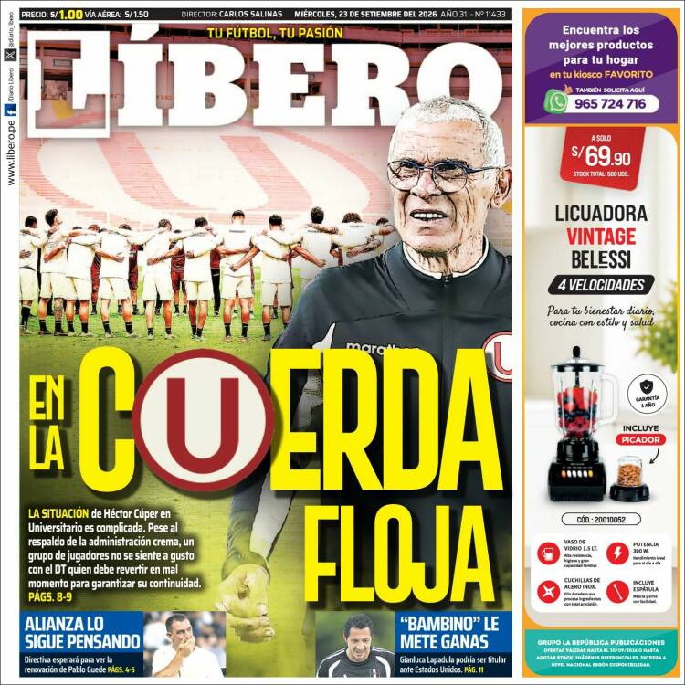 Portada de Líbero (Per&uacute;)