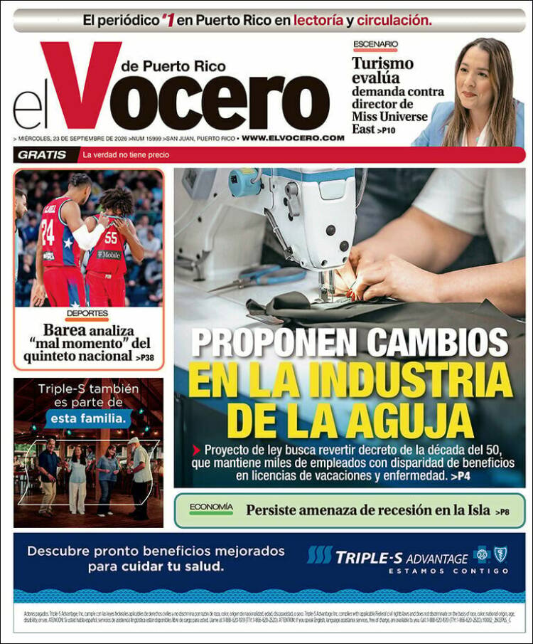 Portada de Vocero (Puerto Rico)