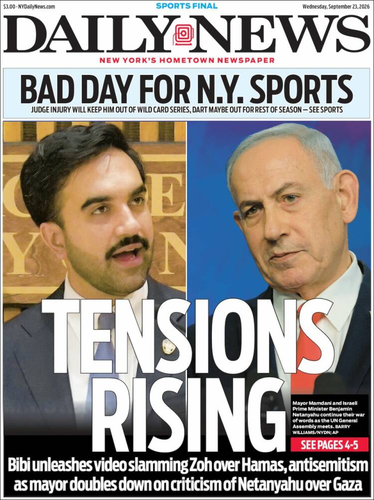 Portada de Daily News - New York (USA)