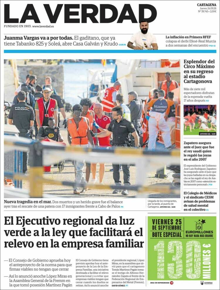Portada de La Verdad de Cartagena (Spain)