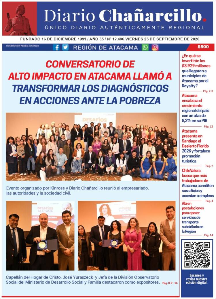 Portada de Diario Chañarcillo (Chile)