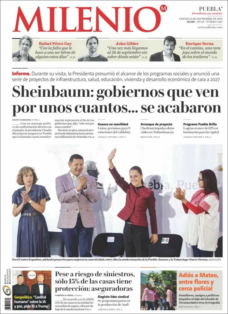 Portada de Milenio de Puebla (M&eacute;xico)
