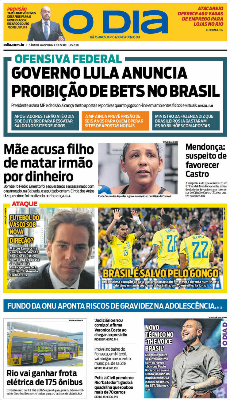 Portada de O Dia (Br&eacute;sil)