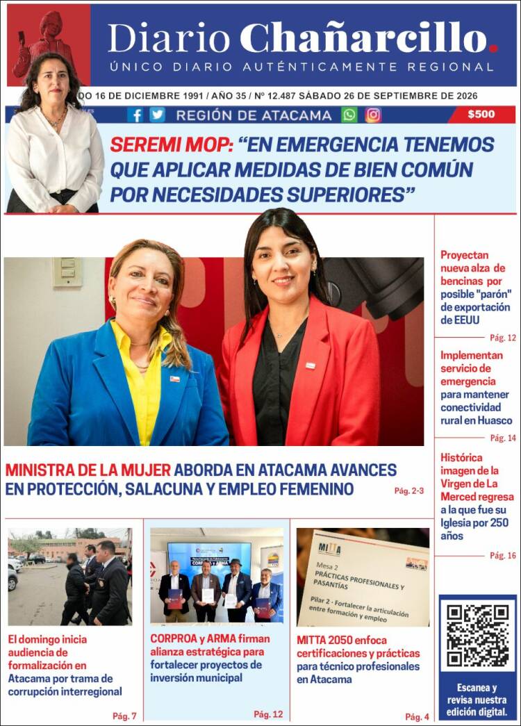 Portada de Diario Chañarcillo (Chile)