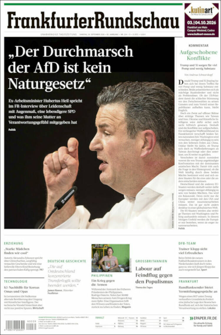 Portada de Frankfurter Rundschau (Germany)