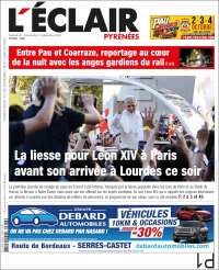 Portada de L'Eclair des Pyrénées (Francia)