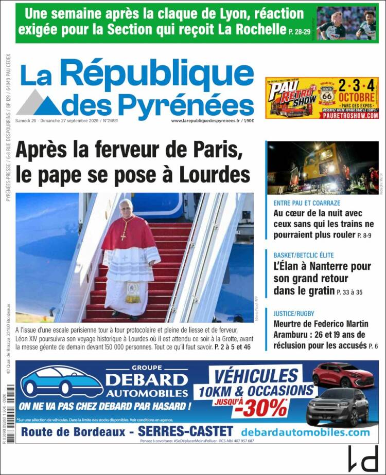 Portada de La République des Pyrénées (Francia)