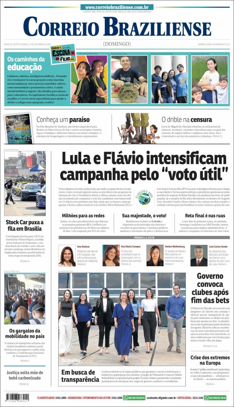 Portada de Correio Braziliense (Brasil)
