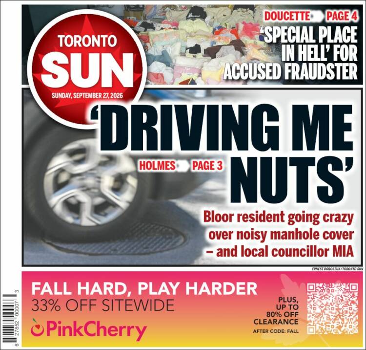 Portada de The Toronto Sun (Canad&aacute;)