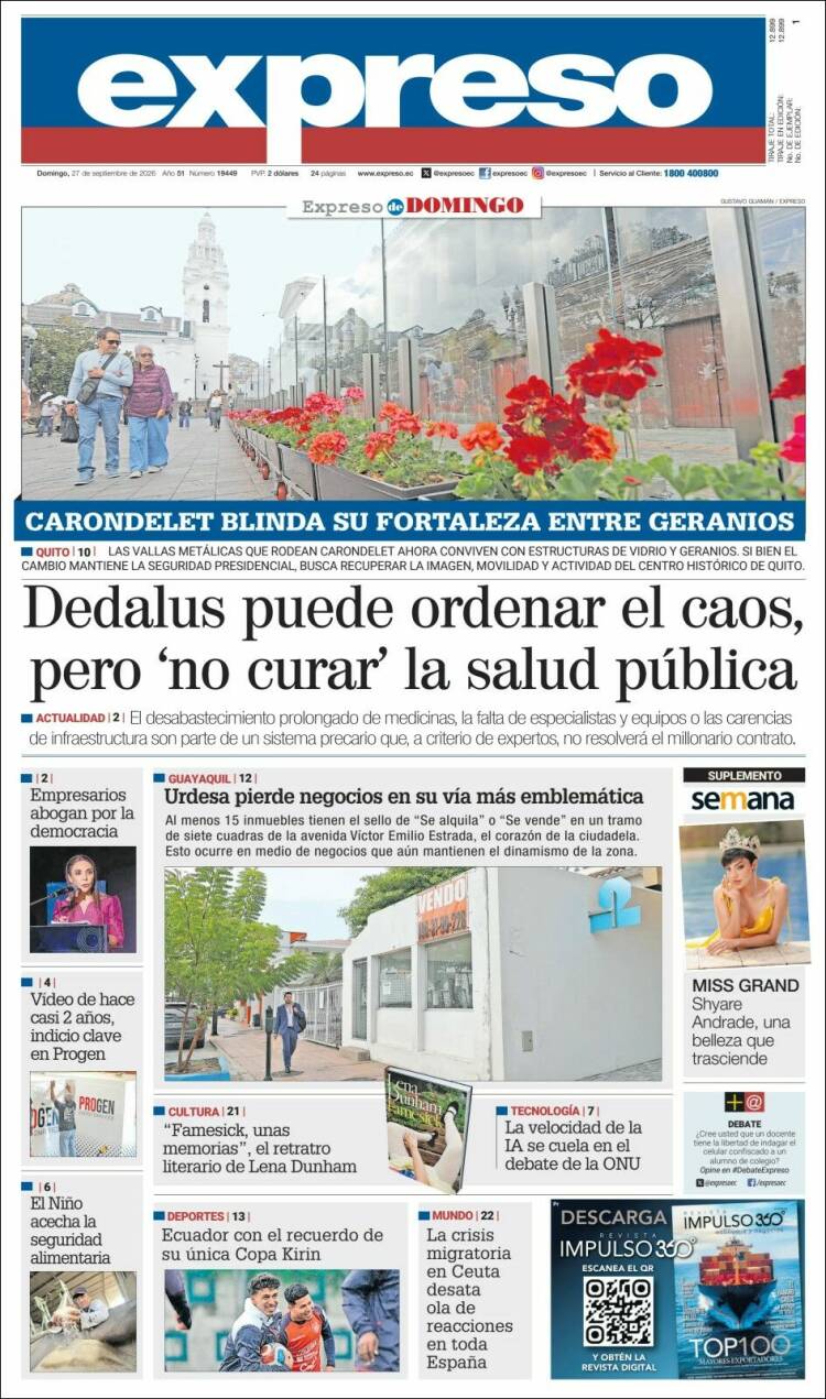 Portada de Expreso (Ecuador)