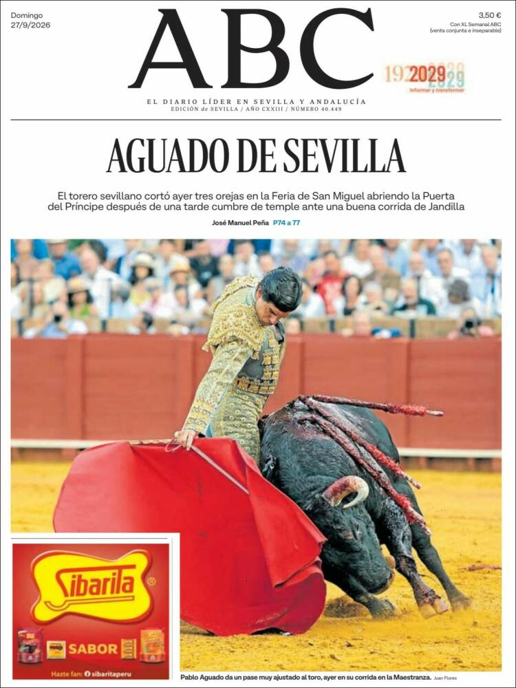 Portada de ABC - Sevilla (Espa&ntilde;a)
