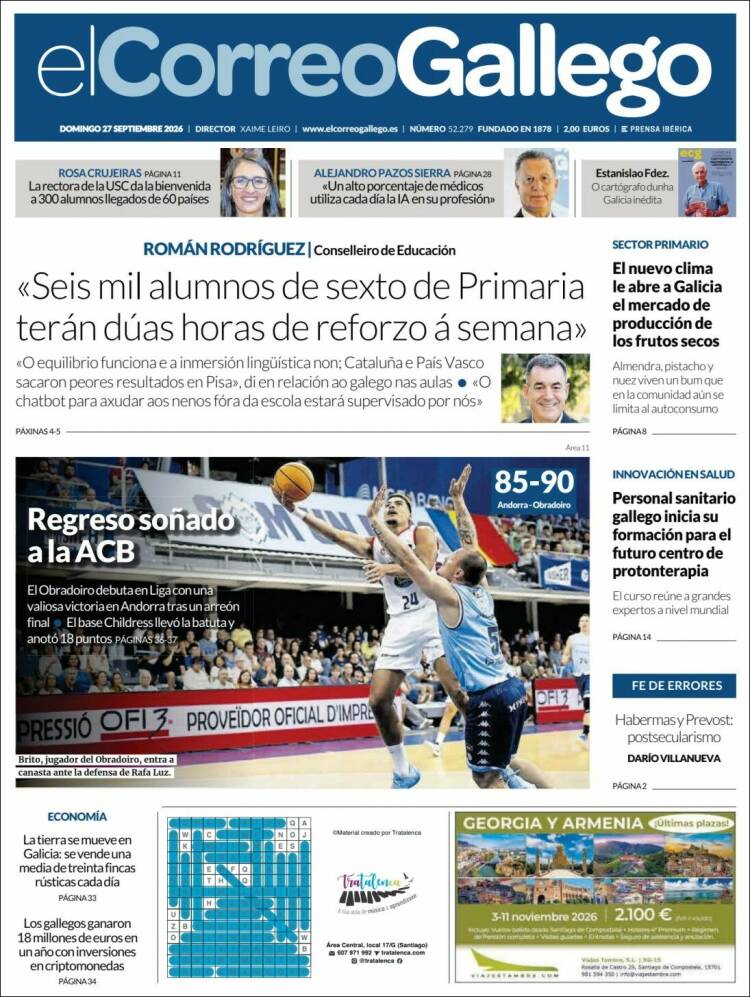 Portada de El Correo Gallego (Espa&ntilde;a)