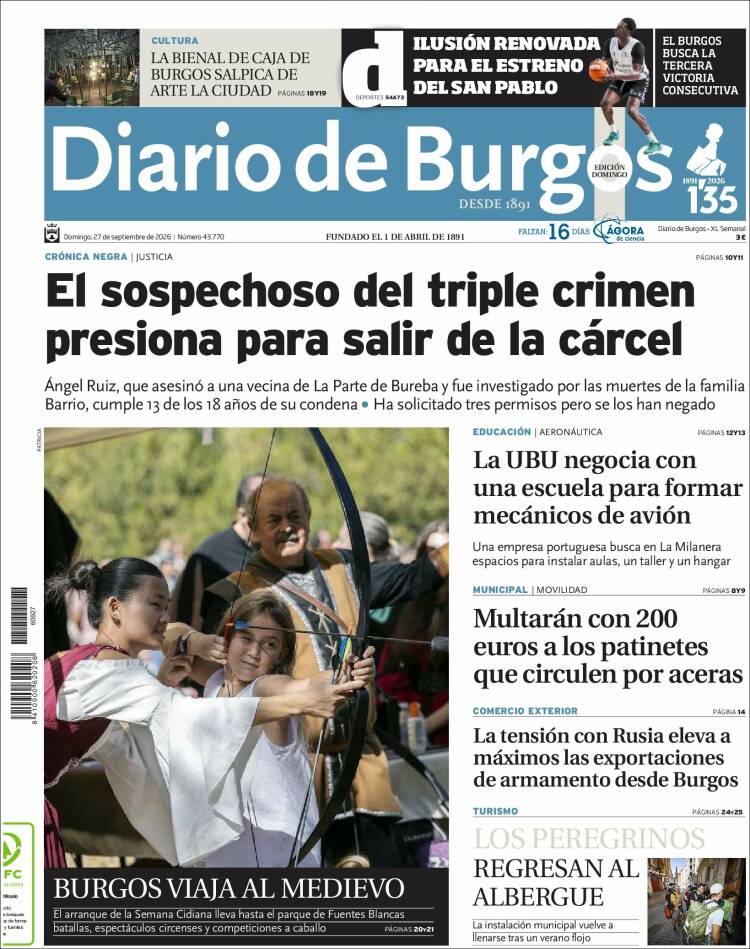 Portada de Diario de Burgos (Espa&ntilde;a)