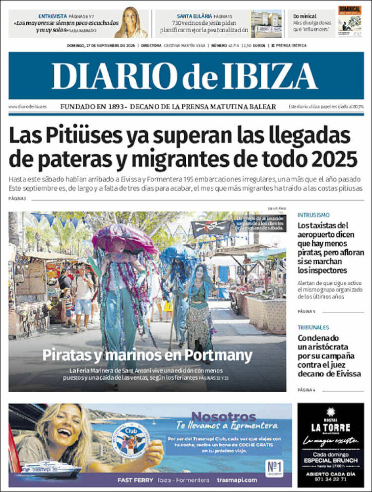 Portada de Diario de Ibiza (Espa&ntilde;a)