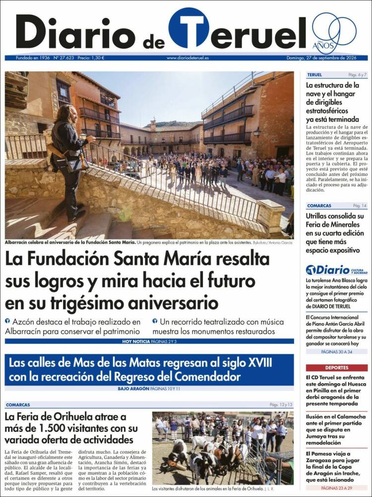 Portada de Diario de Teruel (Espa&ntilde;a)