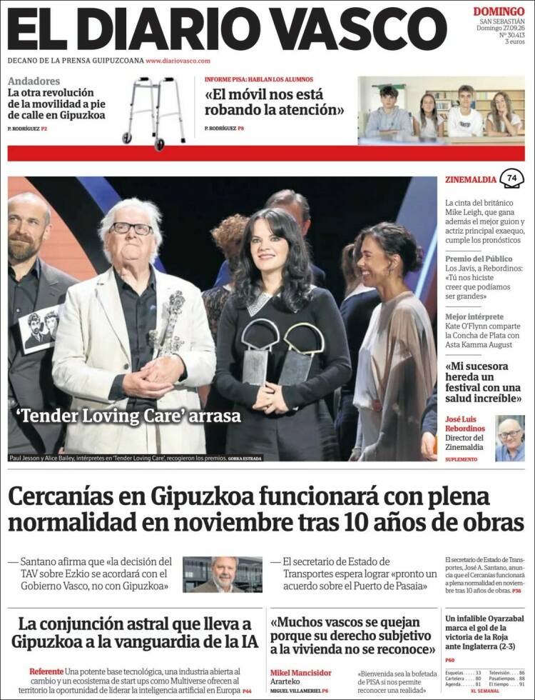 Portada de Diario Vasco (Espa&ntilde;a)