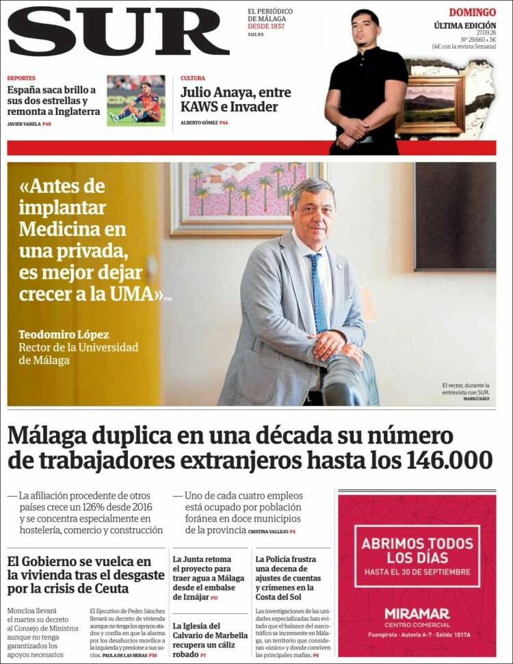 Portada de Diario el Sur (Espa&ntilde;a)