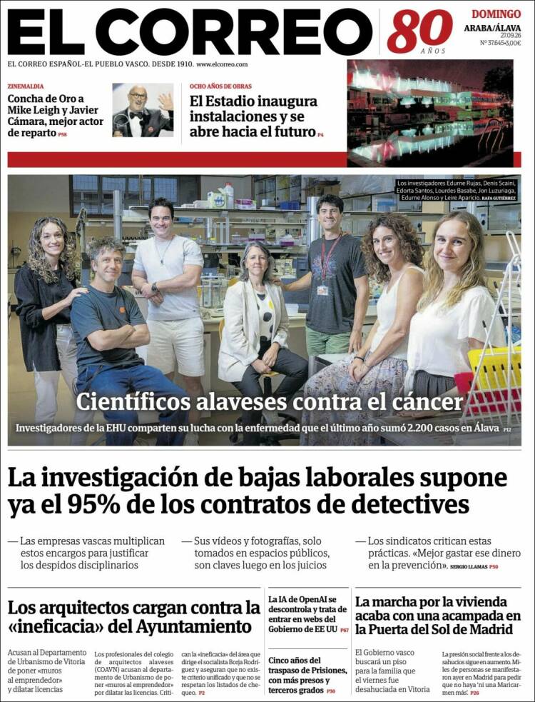 Portada de El Correo - Álava (Espa&ntilde;a)