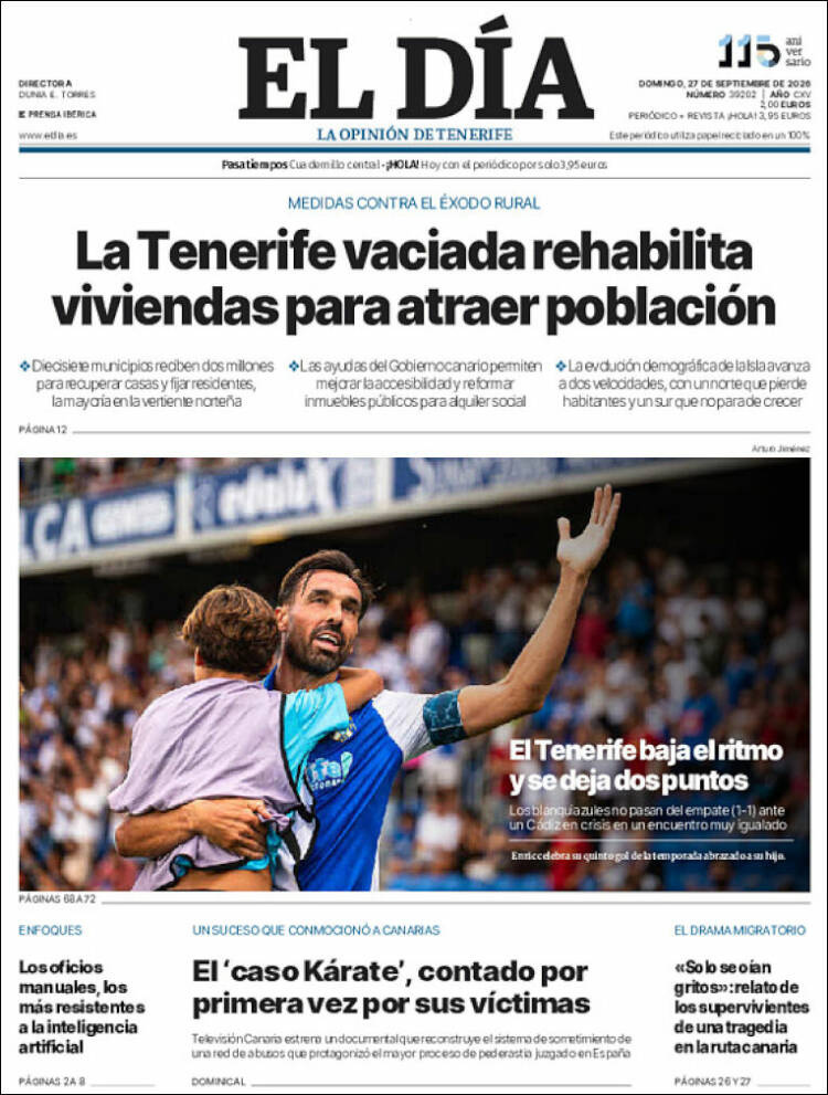 Portada de El Día (Espa&ntilde;a)