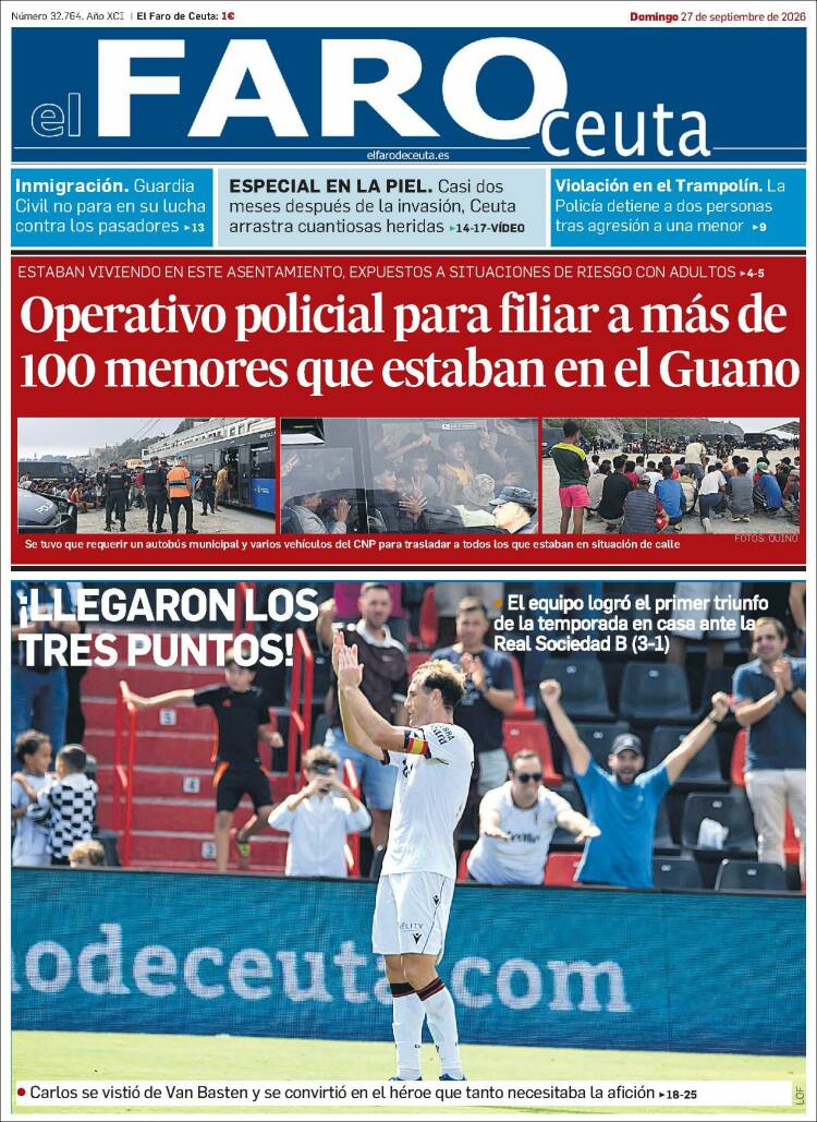 Portada de El Faro de Ceuta (Espa&ntilde;a)