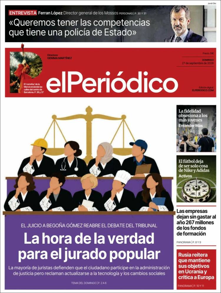 Portada de El Periódico (Espa&ntilde;a)