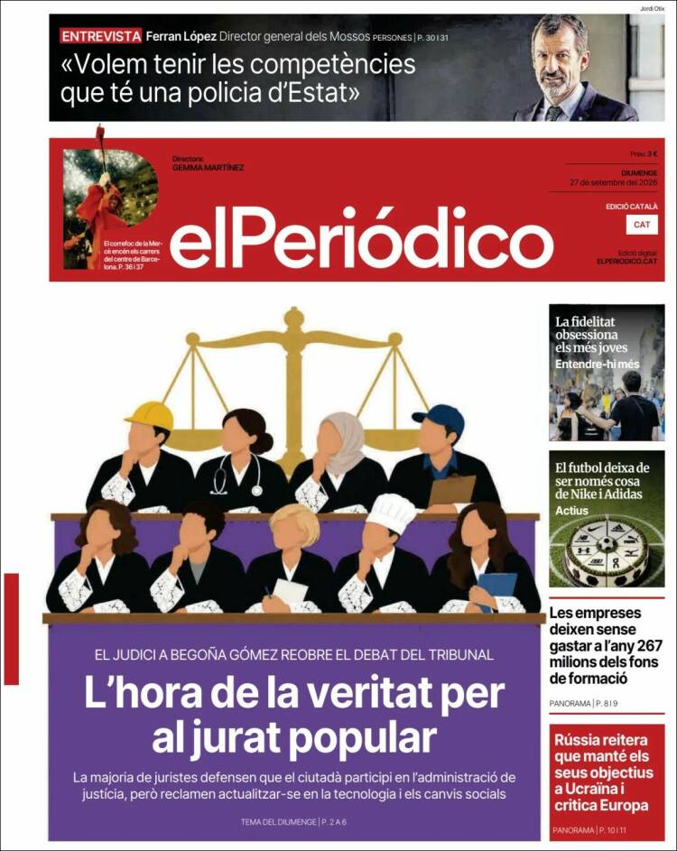 Portada de El Periódico de Catalunya (Espa&ntilde;a)