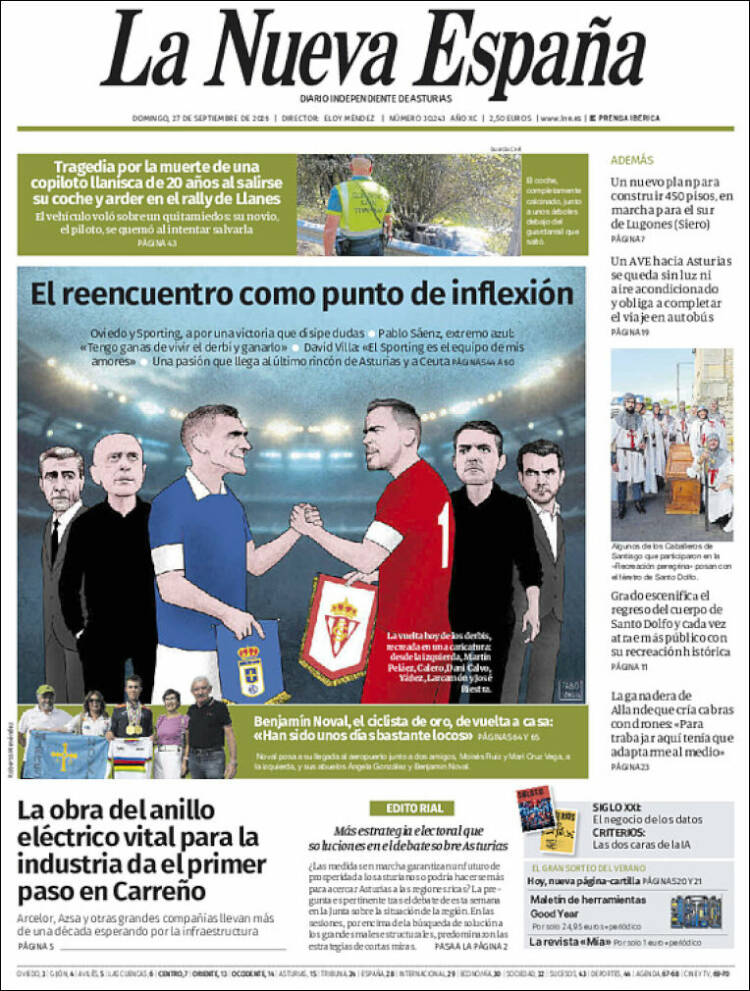 Portada de La Nueva España (Espa&ntilde;a)