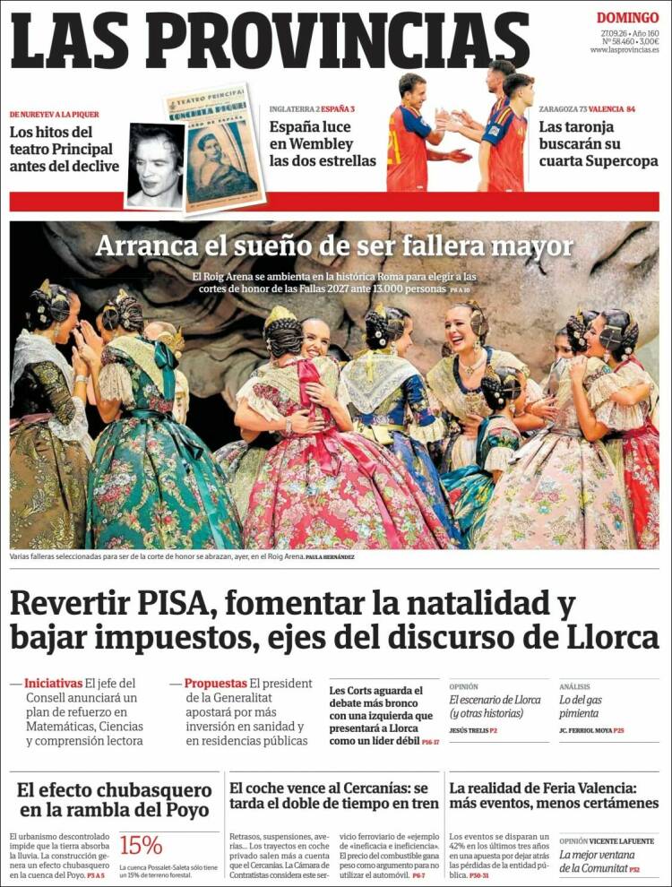 Portada de Las Provincias (Espa&ntilde;a)