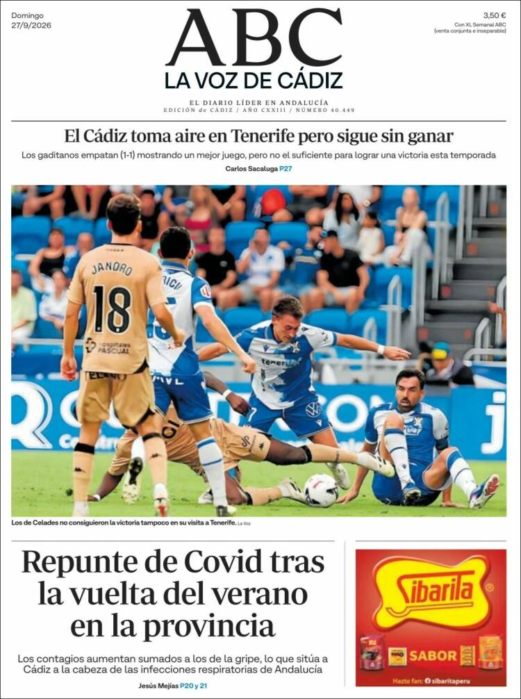 Portada de La Voz de Cádiz (Espa&ntilde;a)