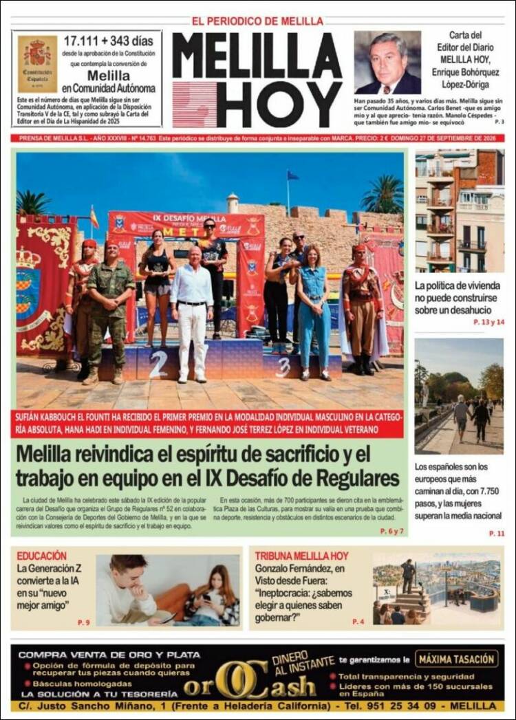 Portada de Melilla Hoy (Espa&ntilde;a)