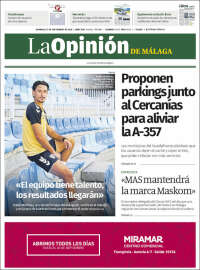 Portada de La Opinión de Málaga (Espa&ntilde;a)