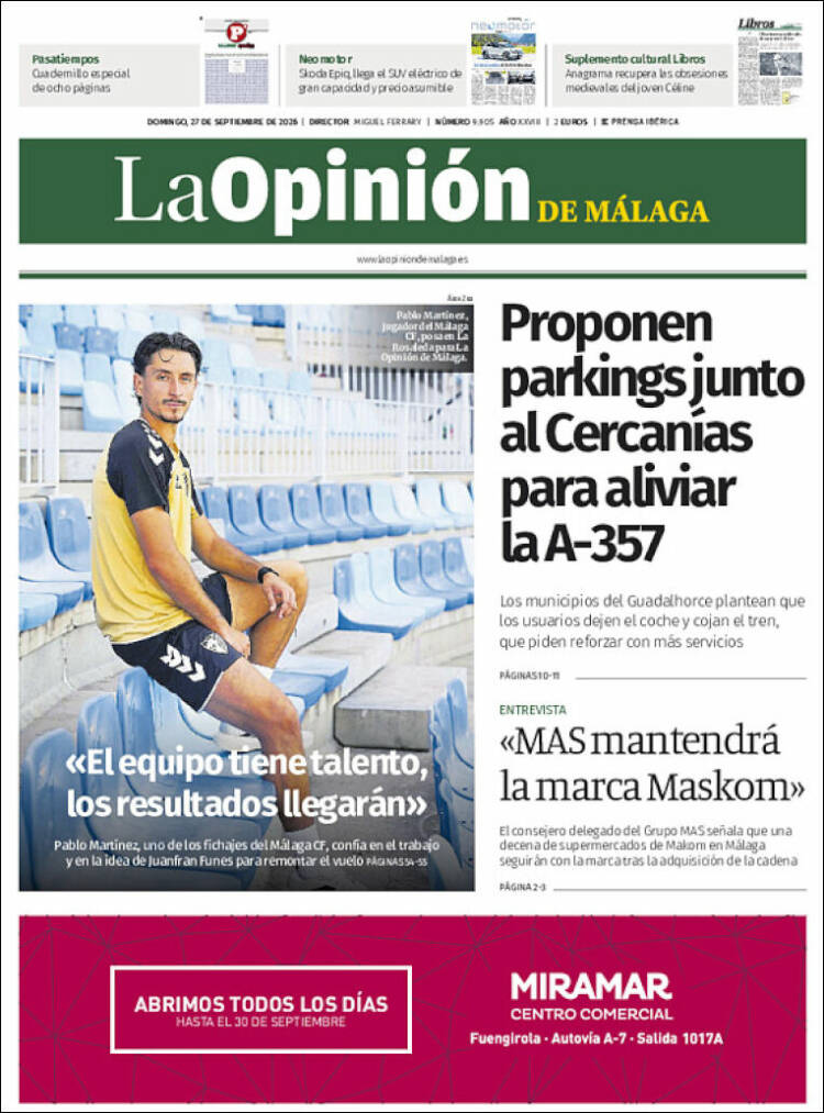 Portada de La Opinión de Málaga (Espa&ntilde;a)