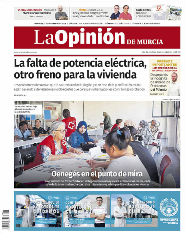 Portada de La Opinión de Murcia (Espa&ntilde;a)