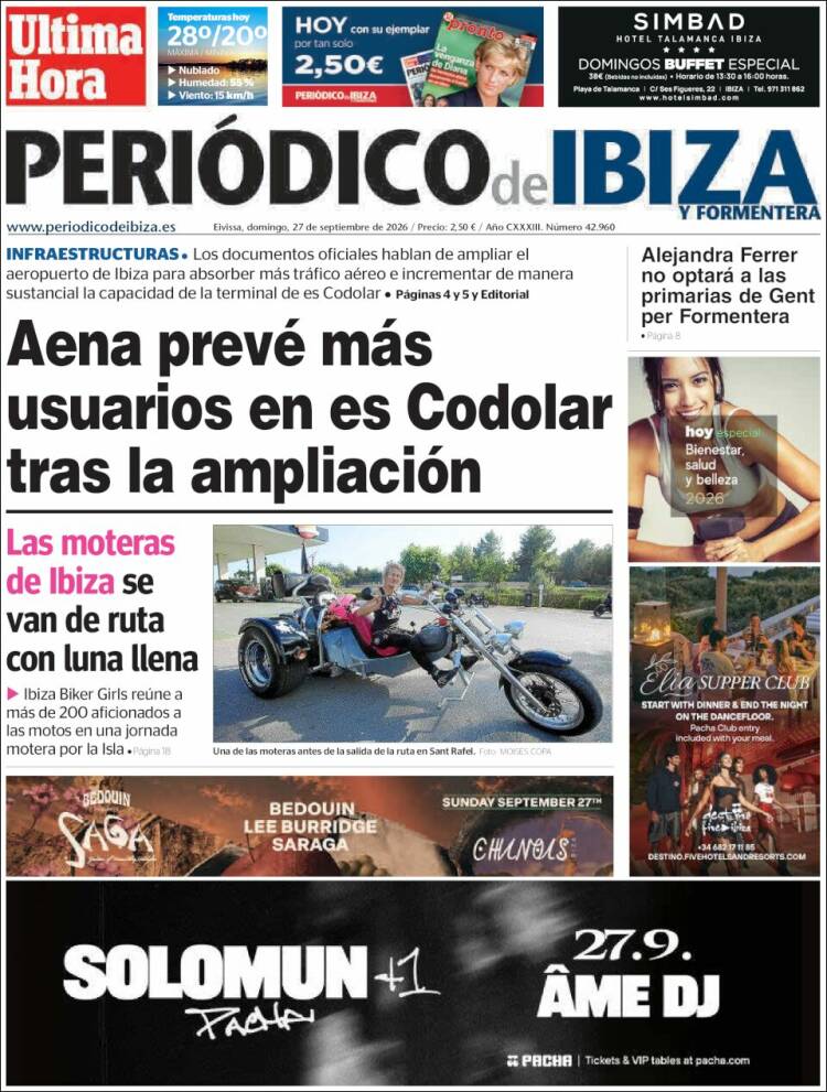 Portada de Periódico de Ibiza (Espa&ntilde;a)
