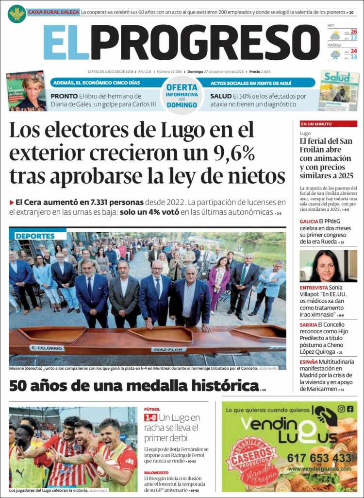 Portada de El Progreso (Espa&ntilde;a)
