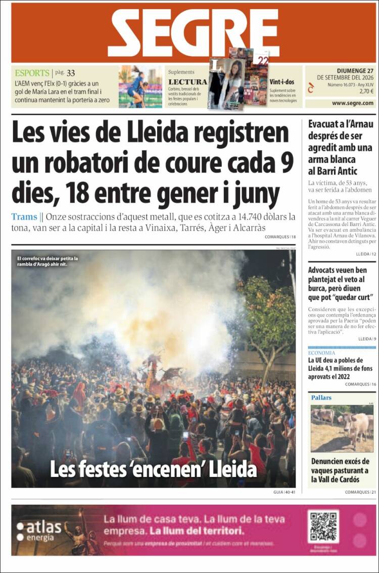 Portada de Segre (Espa&ntilde;a)