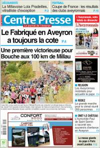 Portada de Centre Presse (Francia)
