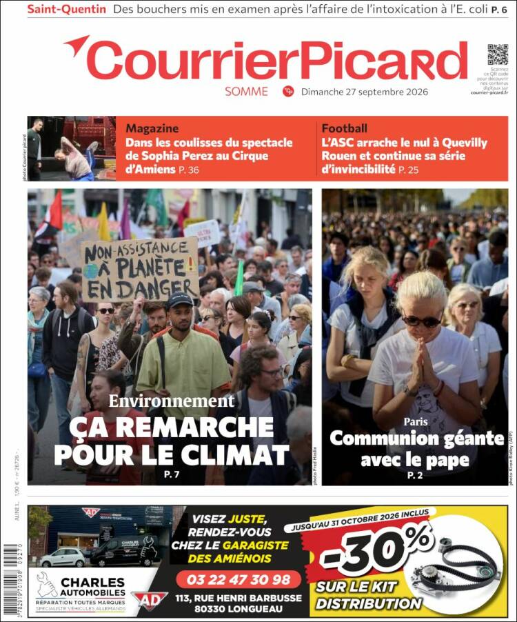 Portada de Courrier Picard (Francia)