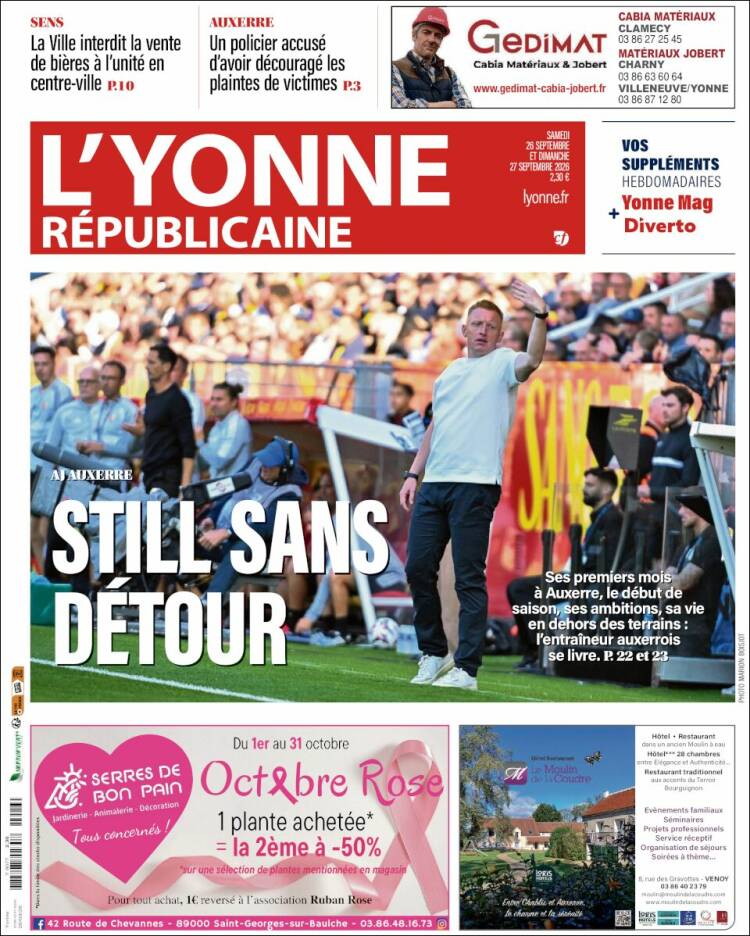 Portada de L'Yonne-Républicaine (Francia)
