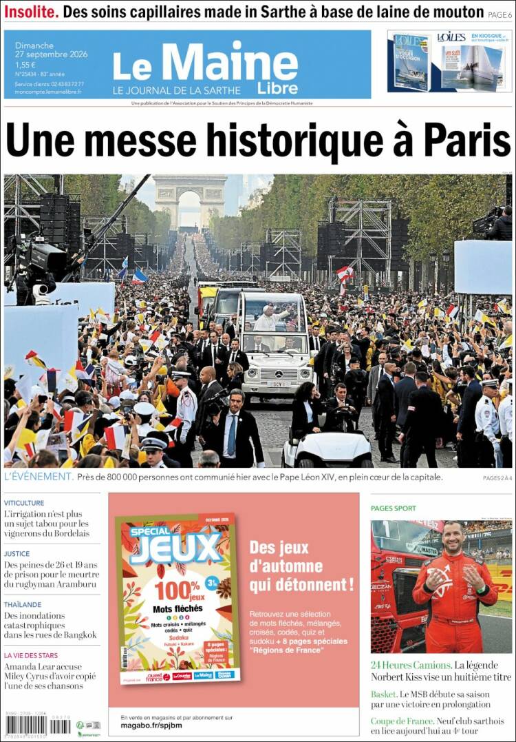 Portada de Le Maine Libre (Francia)