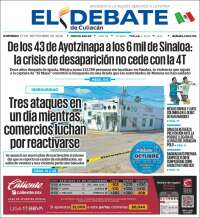 Portada de El Debate de Culiacán (Mexico)