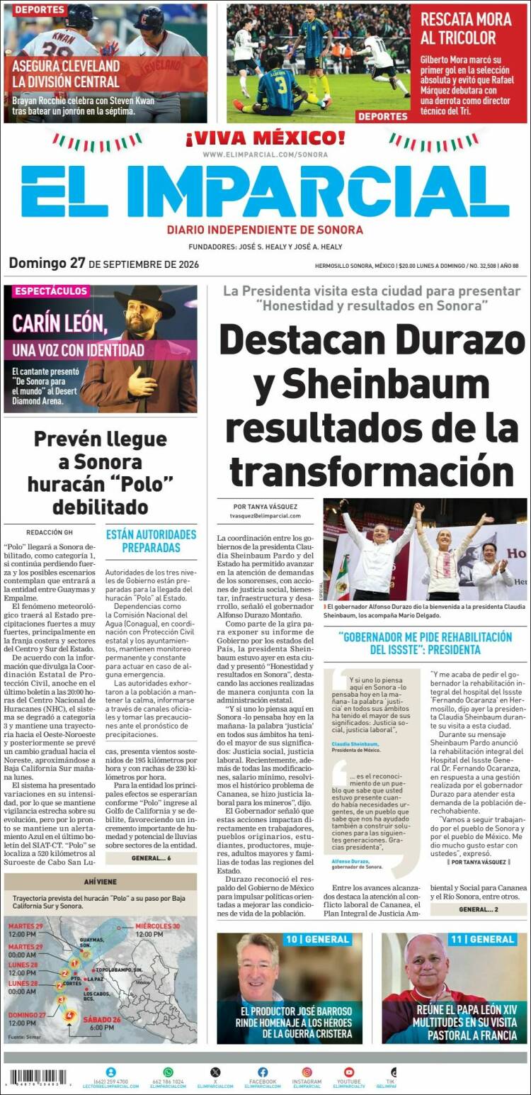 Portada de El Imparcial (Mexique)