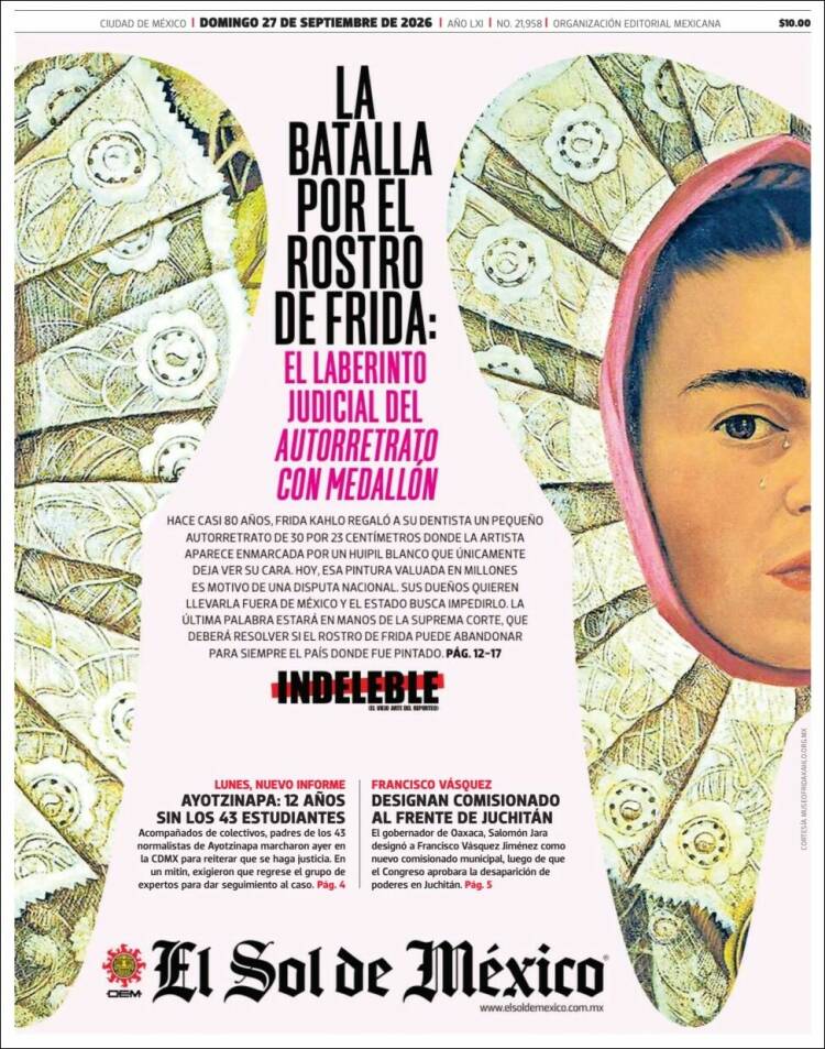 Portada de El Sol de México (M&eacute;xico)
