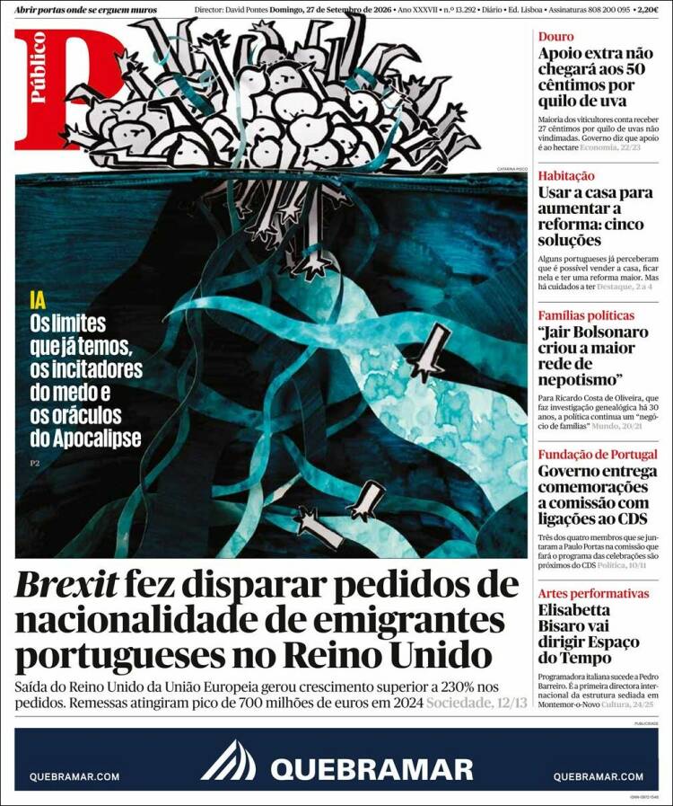 Portada de Público (Portugal)