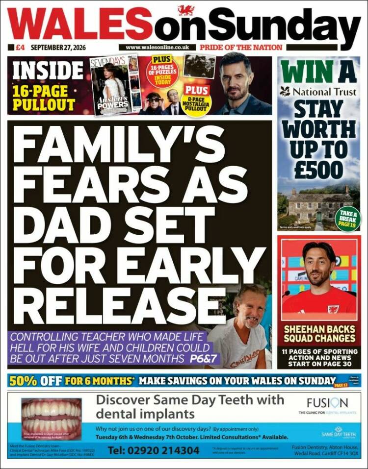 Portada de Western Mail (Reino Unido)