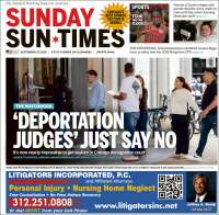 Portada de Chicago Sun-Times (USA)
